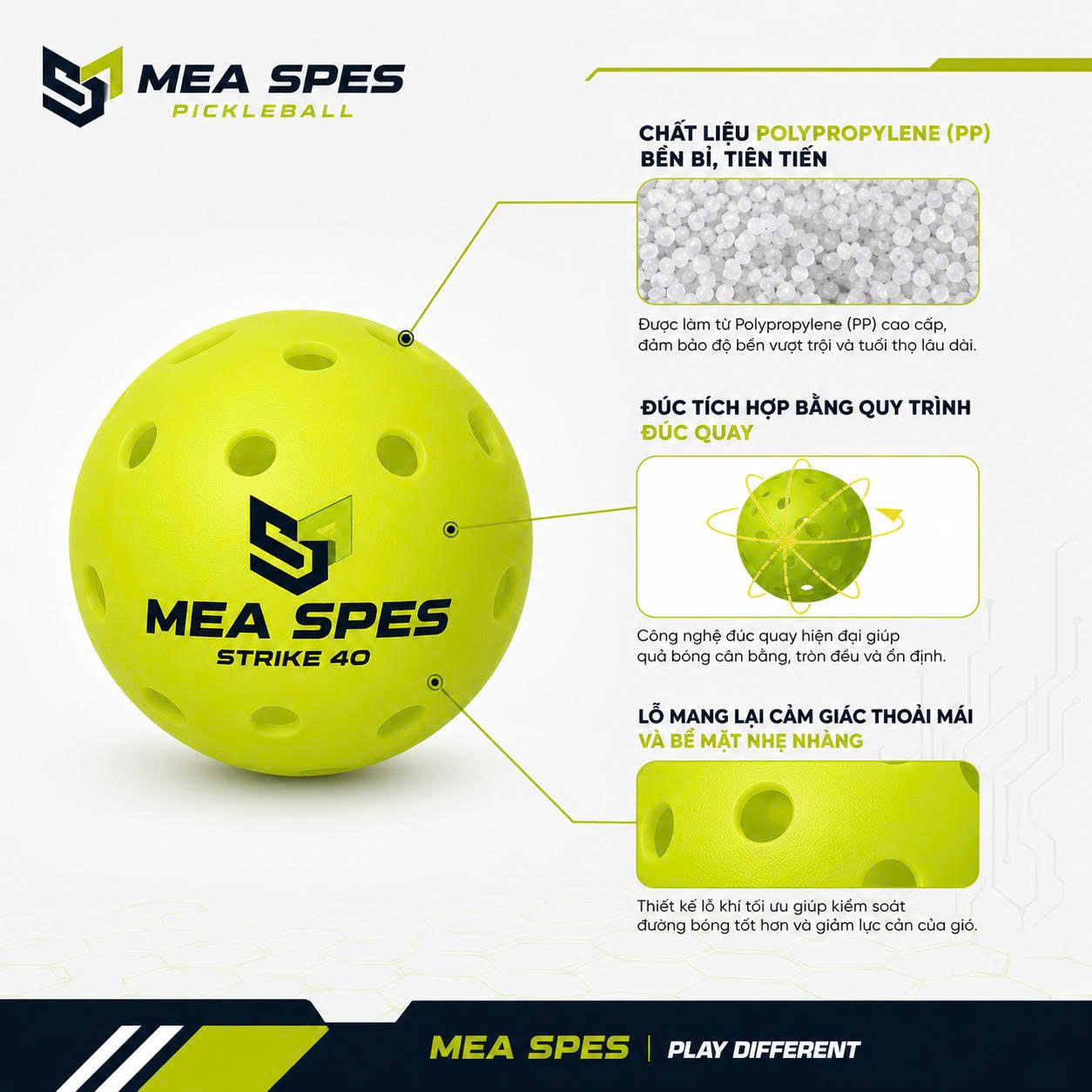 k2 Bóng Pickleball Ngoài Trời MEA SPES STRIKE 40