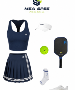 Set Đồ Pickleball Nữ Áo Croptop Và Chân Váy Xếp Ly